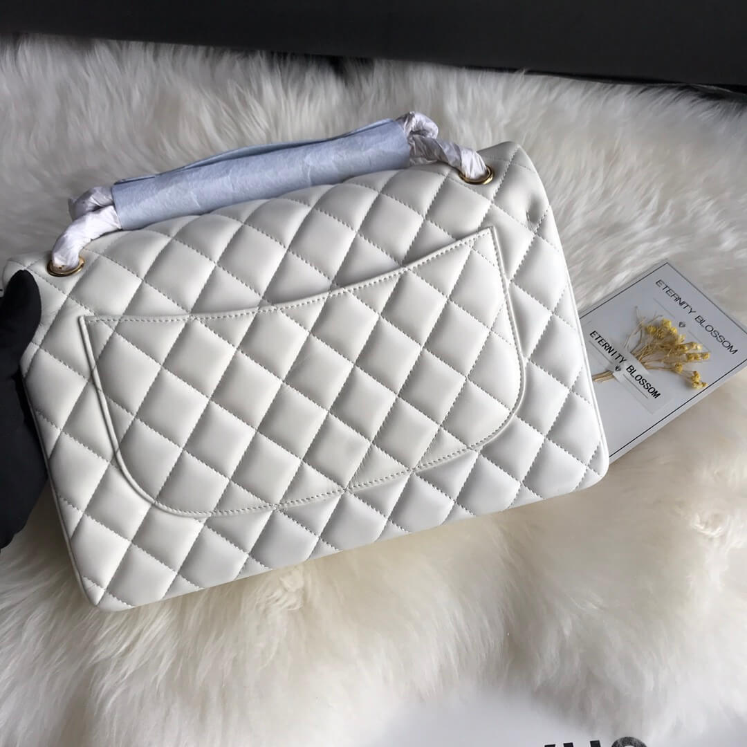 White CHANEL LARGE CLASSIC HANDBAG (Best
grade) - Image 4