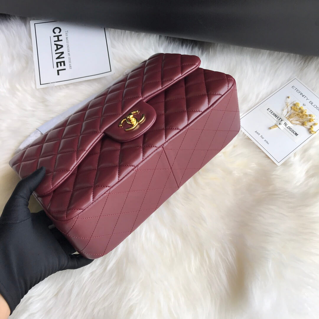 Claret CHANEL LARGE CLASSIC HANDBAG (Best
 grade) - Image 4