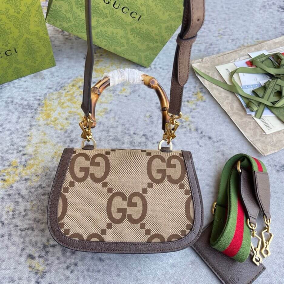GUCCI BAMBOO 1947 JUMBO GG SMALL TOP HANDLE BAG - Image 4