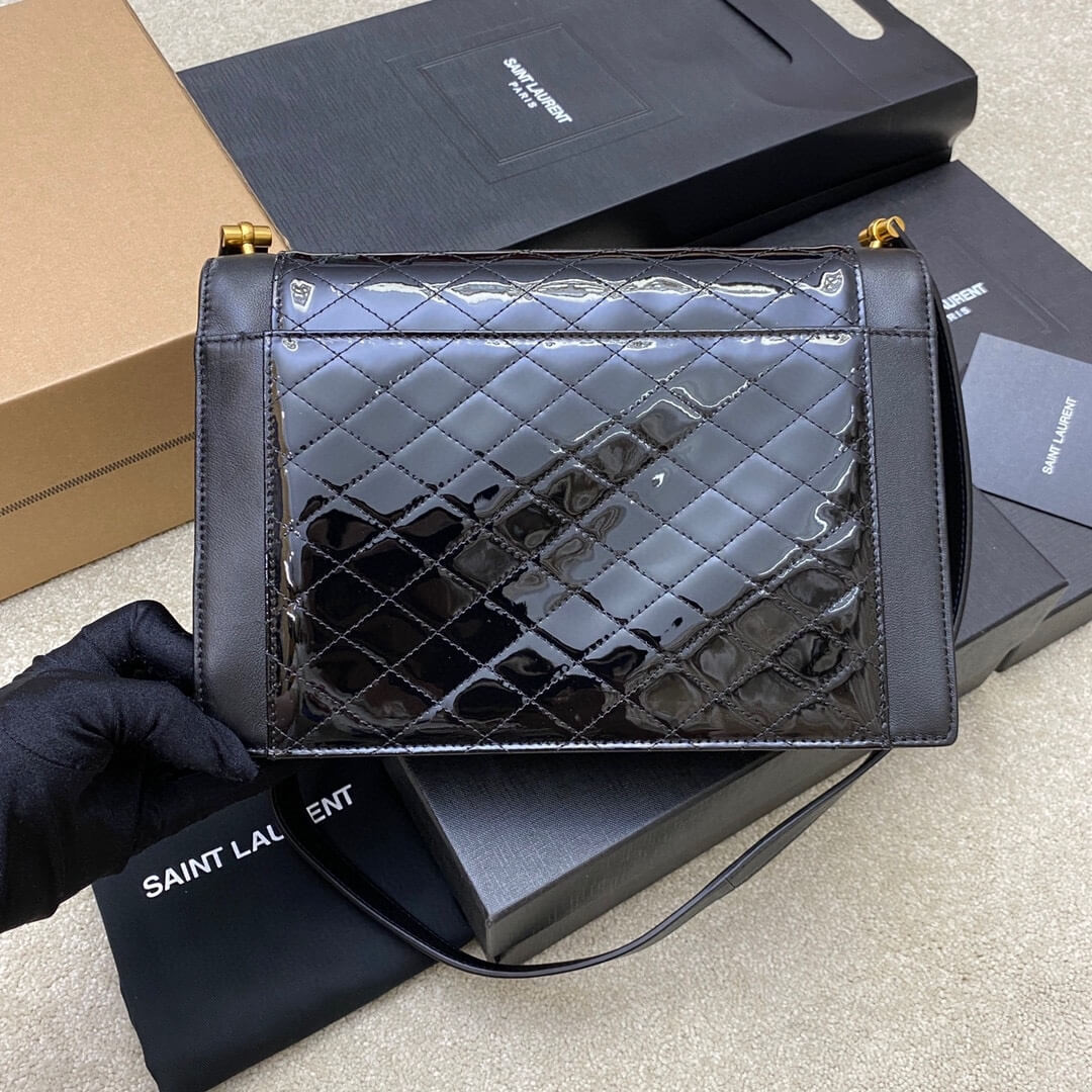 Black YSL Quilted Gaby Shoulder Bag - Image 4