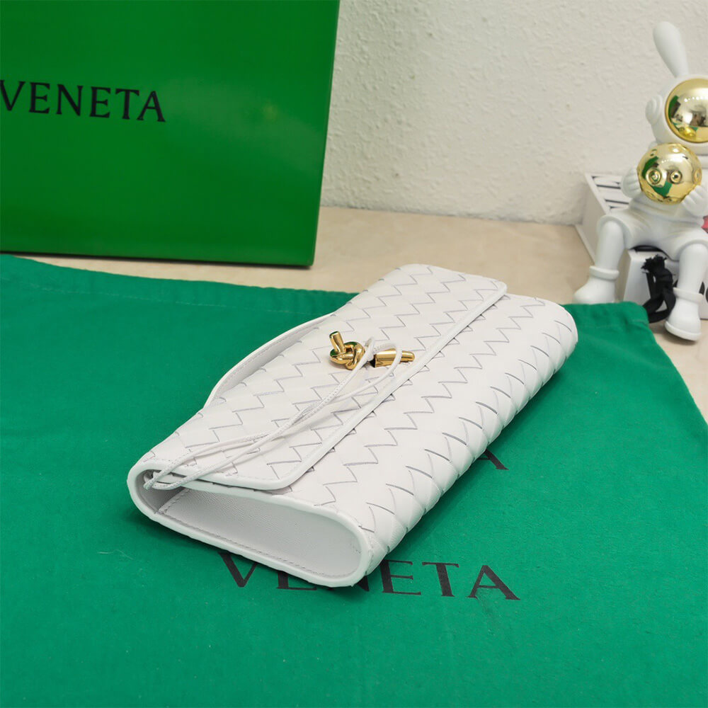White Bottega Veneta Andiamo Clutch (Best
 GRADE) - Image 4