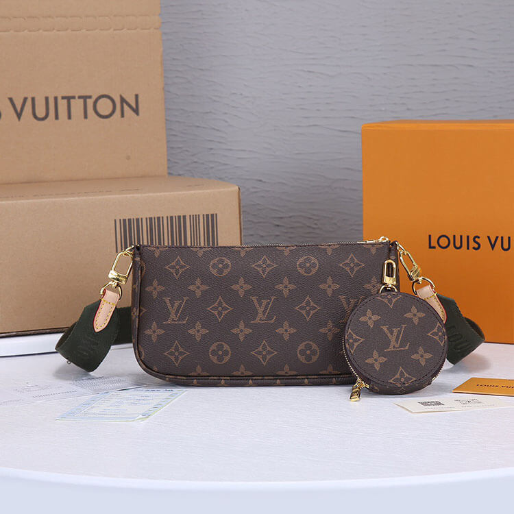 Khaki LV Multi Pochette Accessoires - Image 4