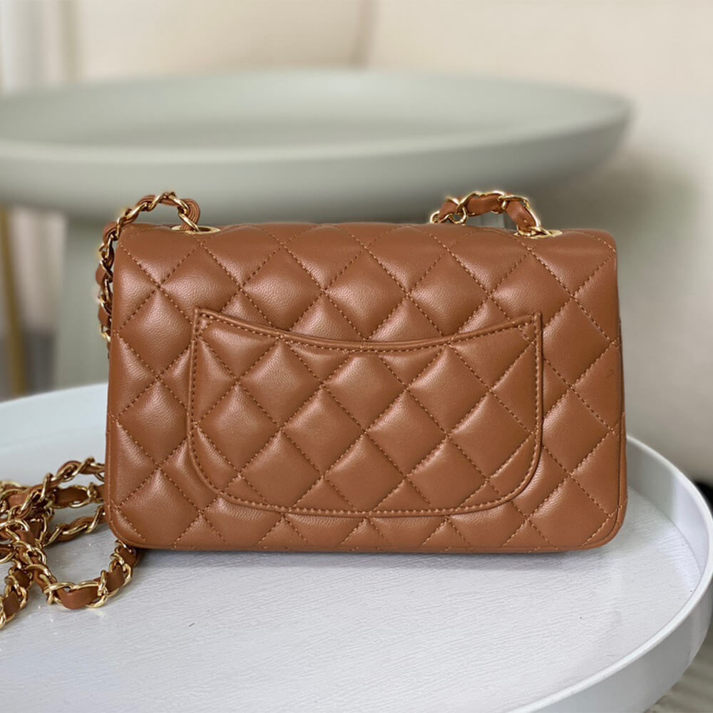 Dark Beige Chanel Mini Flap Bag (Best
 grade) - Image 4