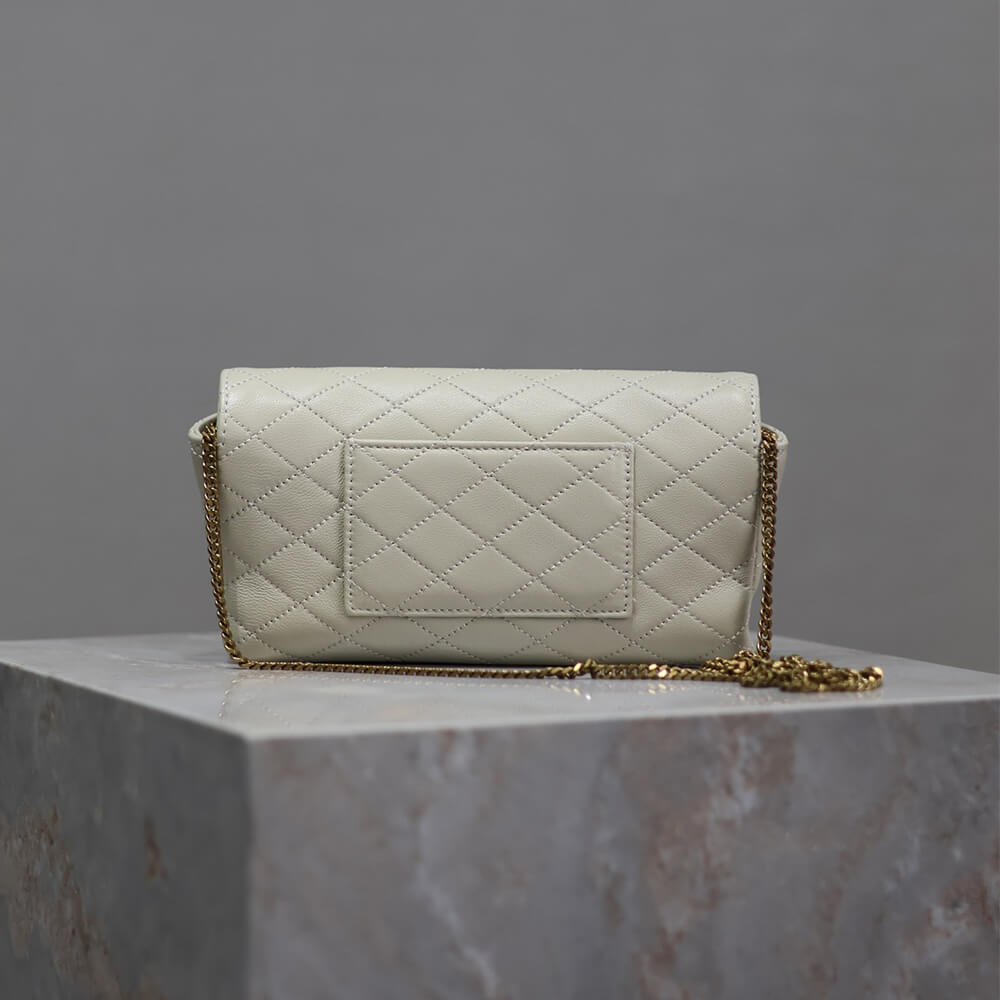 White wine YSL GABY chain phone holder in lambskin - Image 4