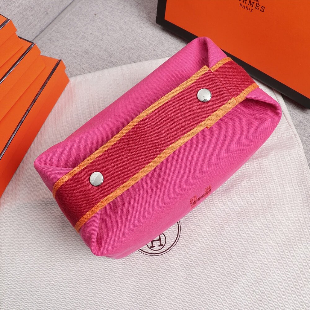 Pink Hermes toiletery bag - Image 4