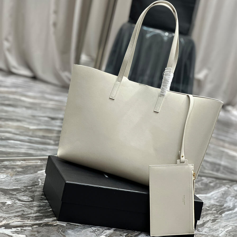 White YSL Shopping Saint Laurent leather - Image 4