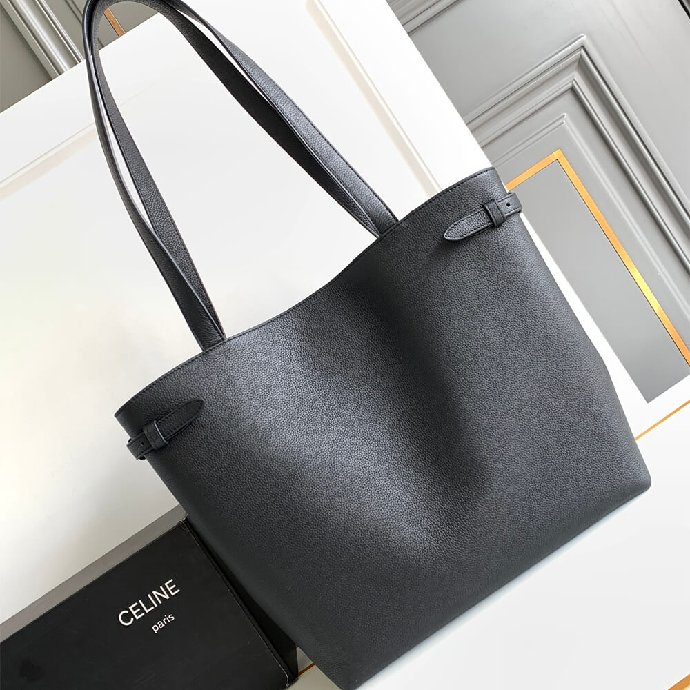 Black CELINE CABAS ANA?S Medium bag in grained calfskin - Image 4