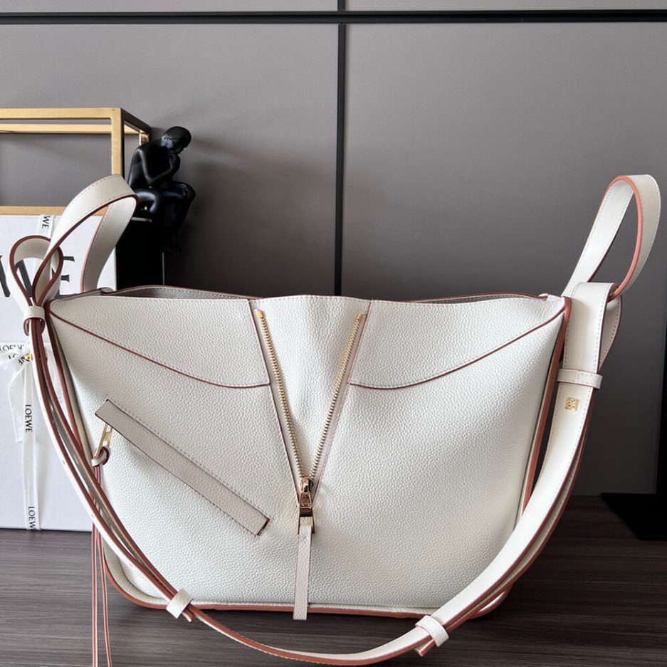 Soft White Loewe Small Hammock bag in soft grained calfskin - Image 4
