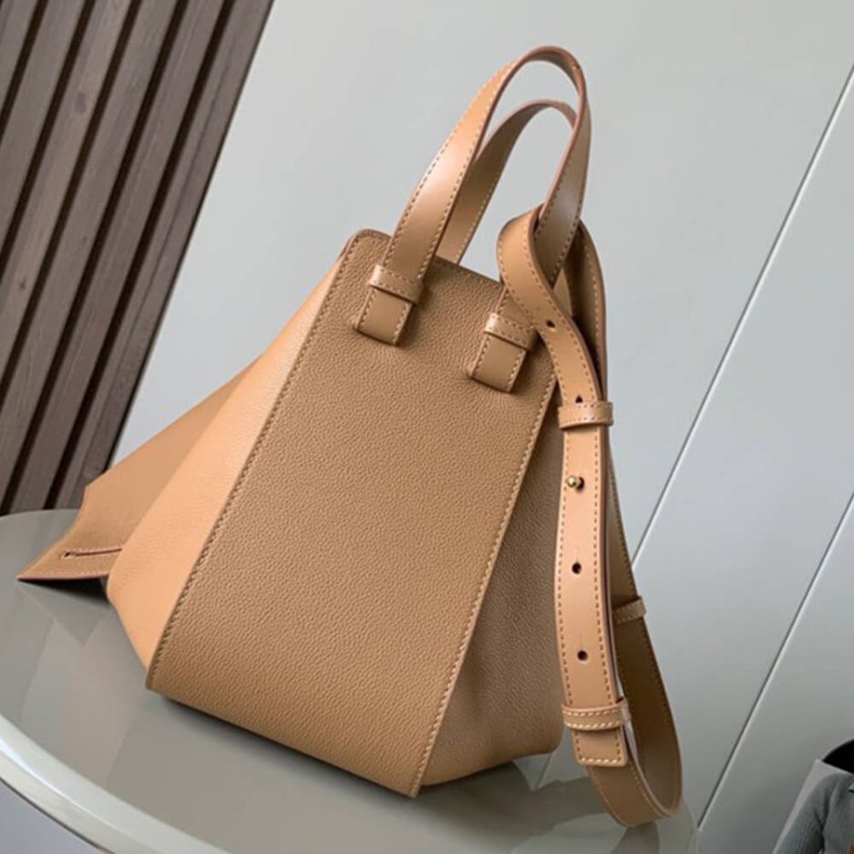 Toffee Loewe Small Hammock bag in soft grained calfskin - Image 4