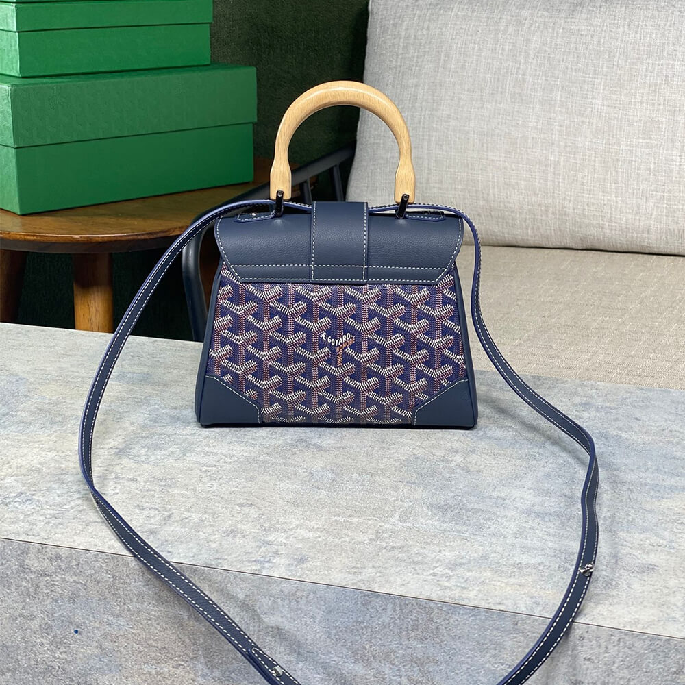 Navy Blue Goyard Saigon Souple Mini Bag - Image 4