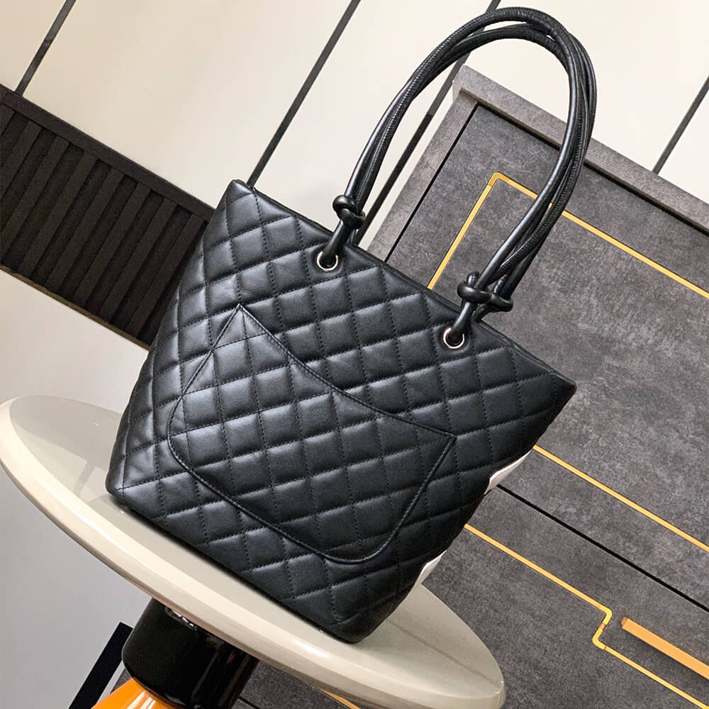 Black & White Chanel Cambon Line Medium Tote (Best
 grade) - Image 4