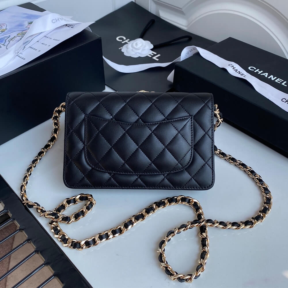 Black CHANEL Wallet on Chain - Image 4