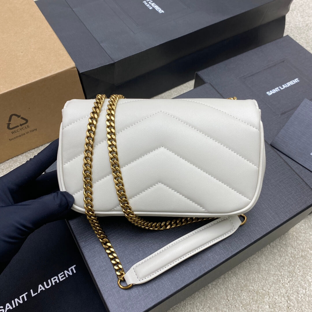White YSL LOULOU MINI in lambskin - Image 4