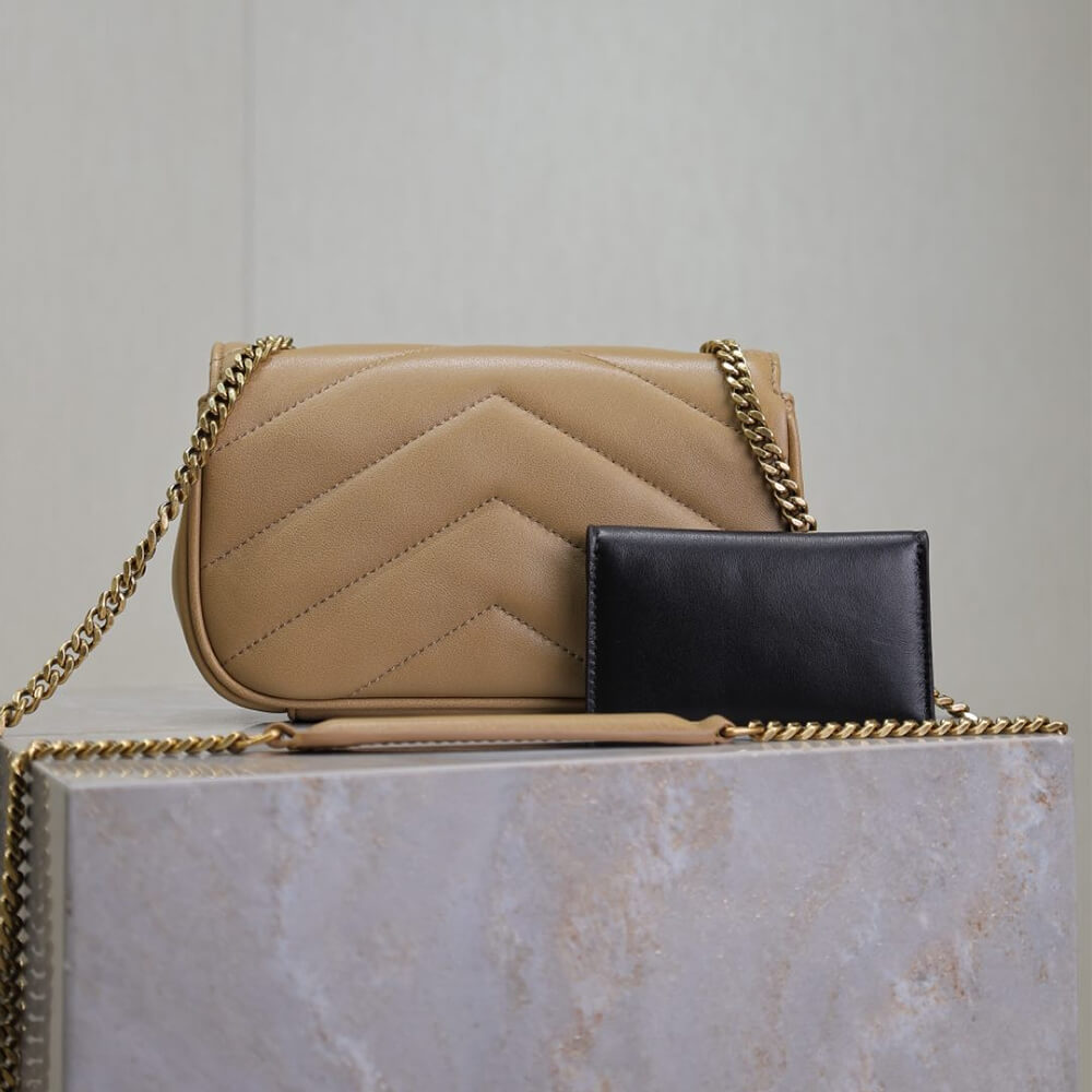 Beige YSL LOULOU MINI in lambskin - Image 4