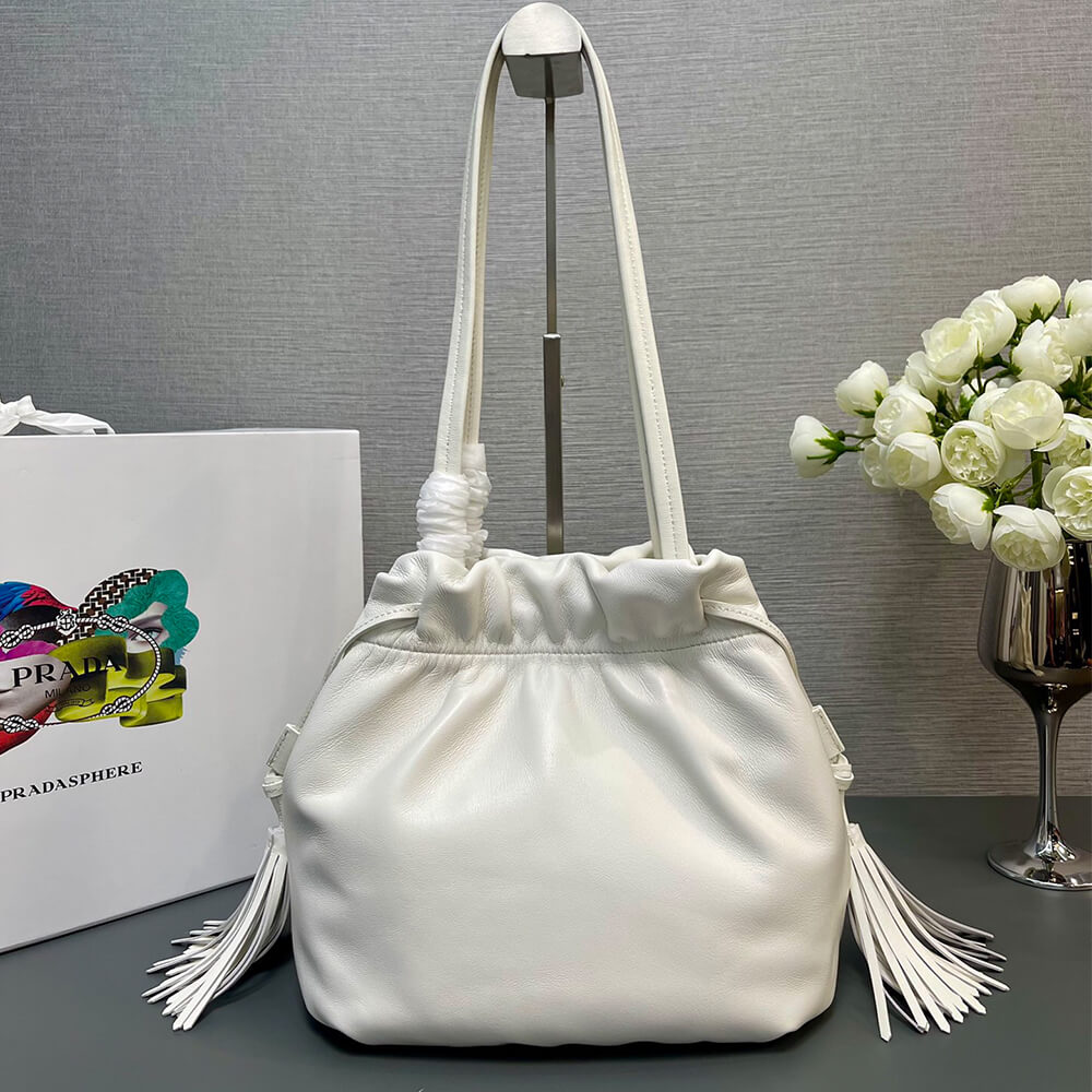 White Prada Nappa leather shoulder Bag - Image 4