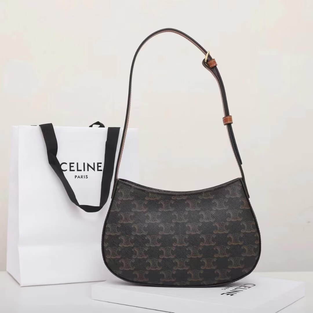 CELINE TILLY medium bag in shiny calf leather - Image 4
