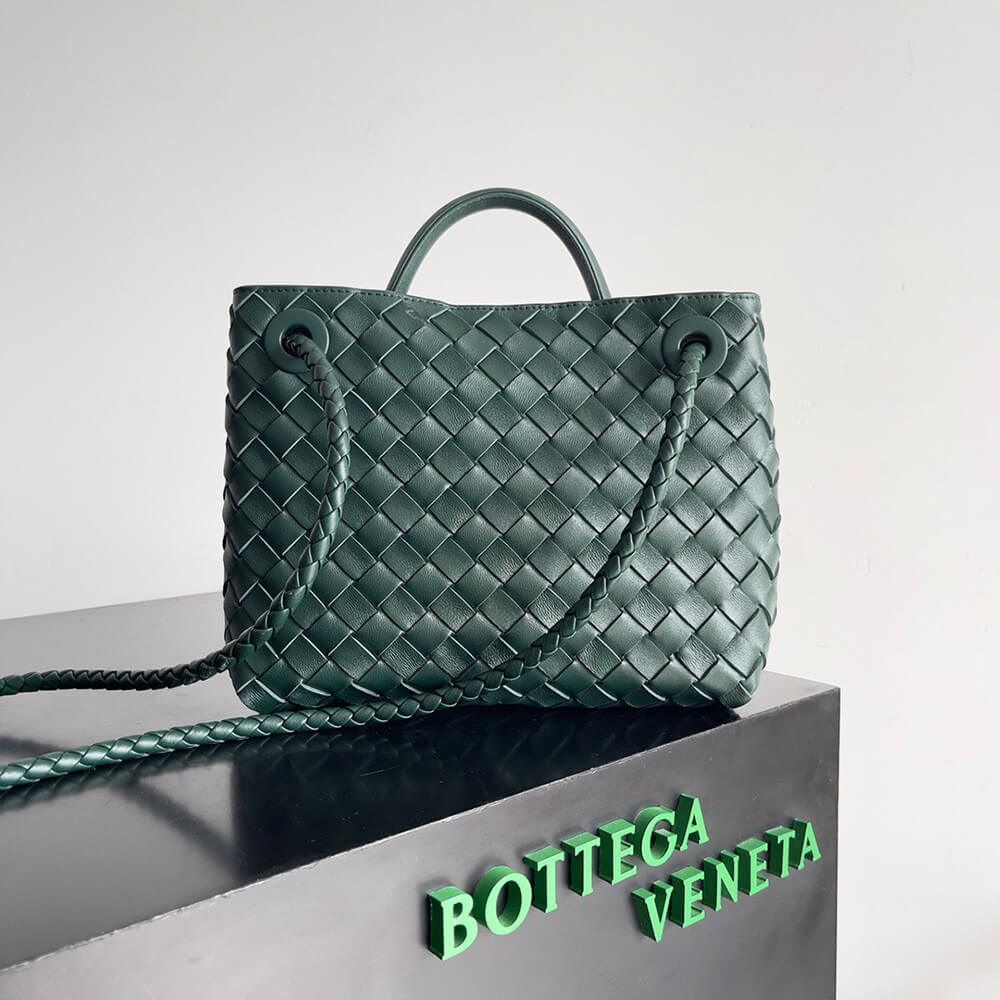 Dark Green Bottega Veneta Small Andiamo - Image 4