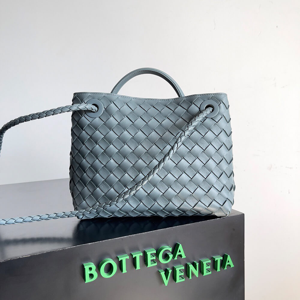 Pale Blue Bottega Veneta Small Andiamo - Image 4