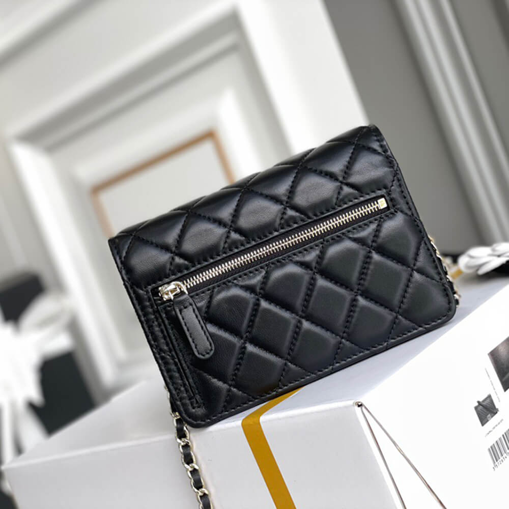 Black Chanel MINI WALLET ON CHAIN - Image 4
