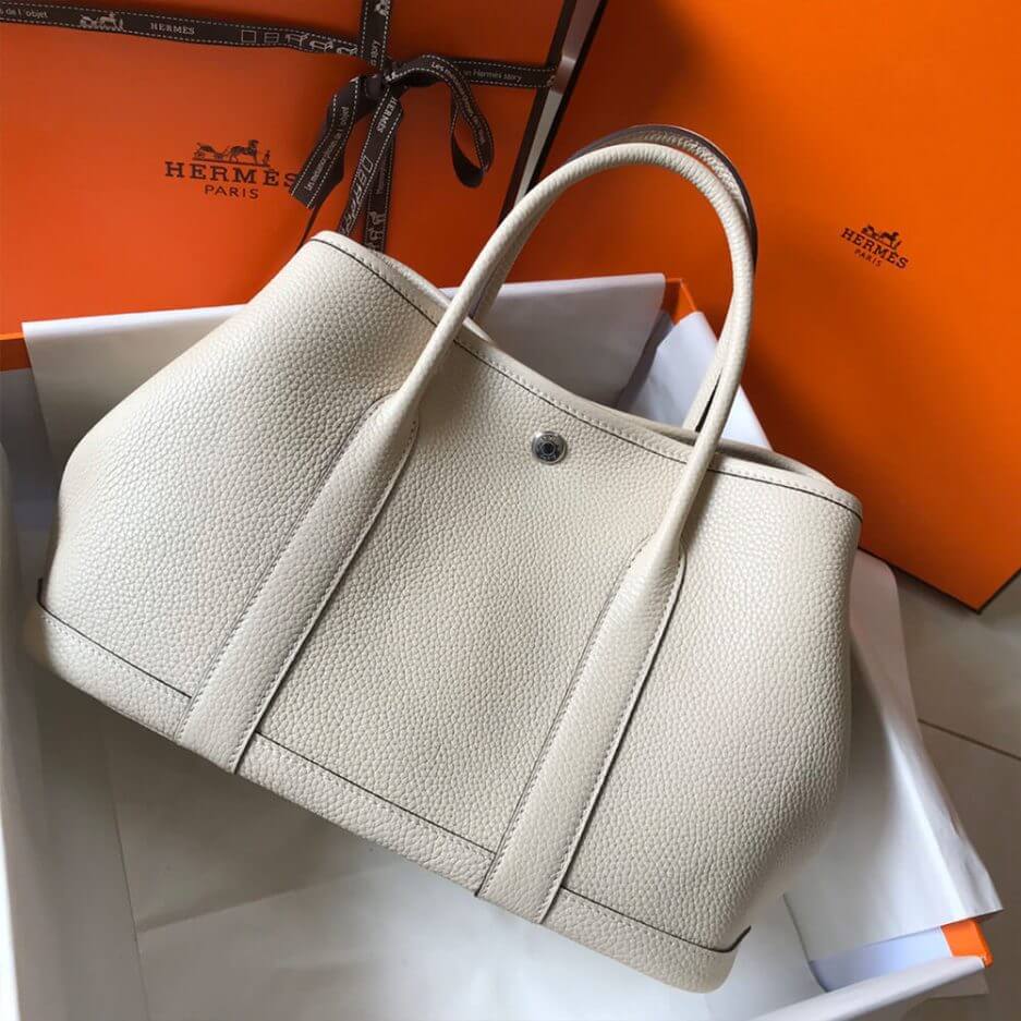 White Hermes Garden Party 30 Bag - Image 4