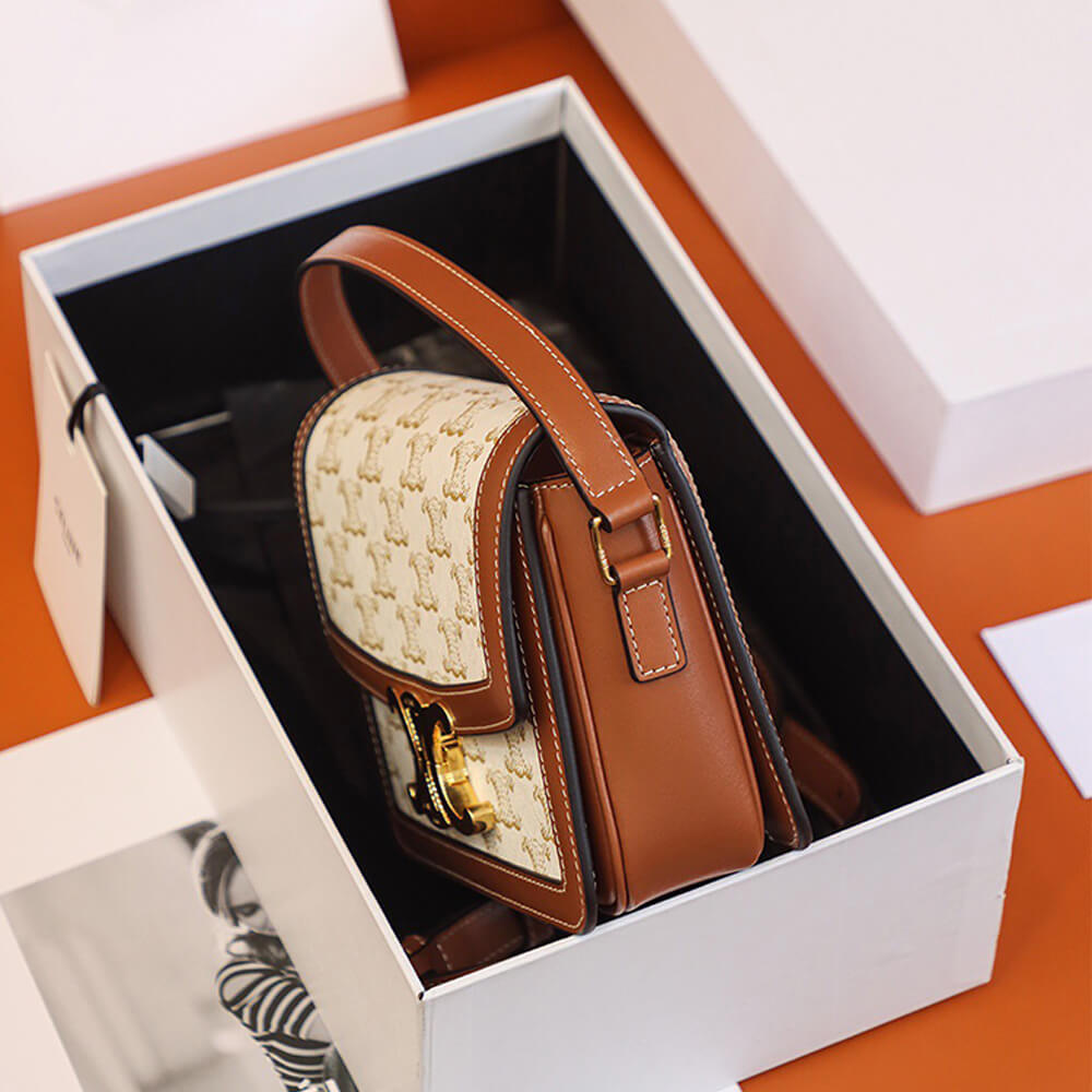 White CELINE TEEN TRIOMPHE BAG - Image 4