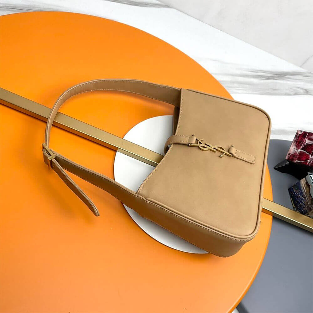 GREYISH BROWN YSL LE 5 A 7 bag in smooth leather - Image 4