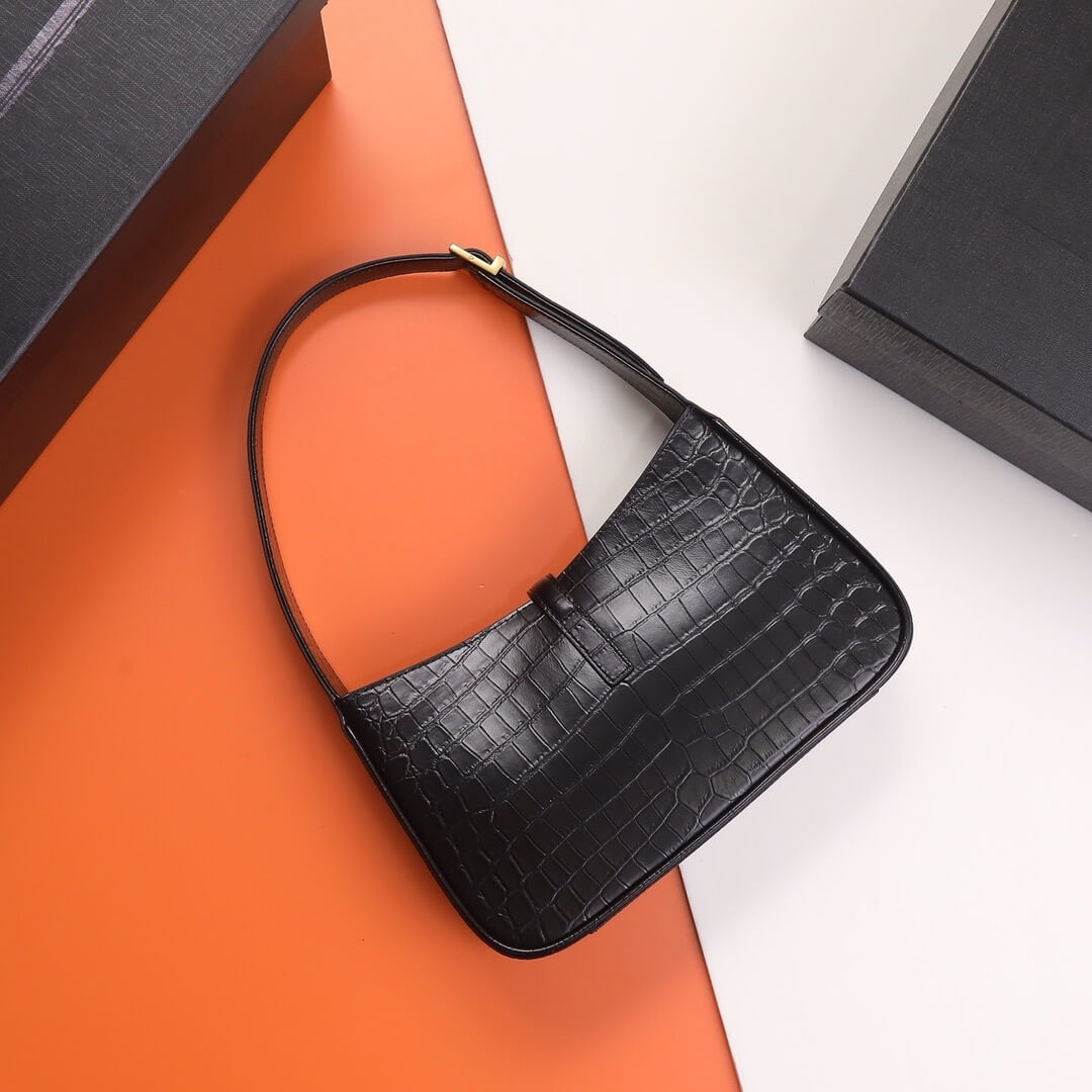 YSL LE 5 A 7 Crocodile embossed glossed leather - Image 4