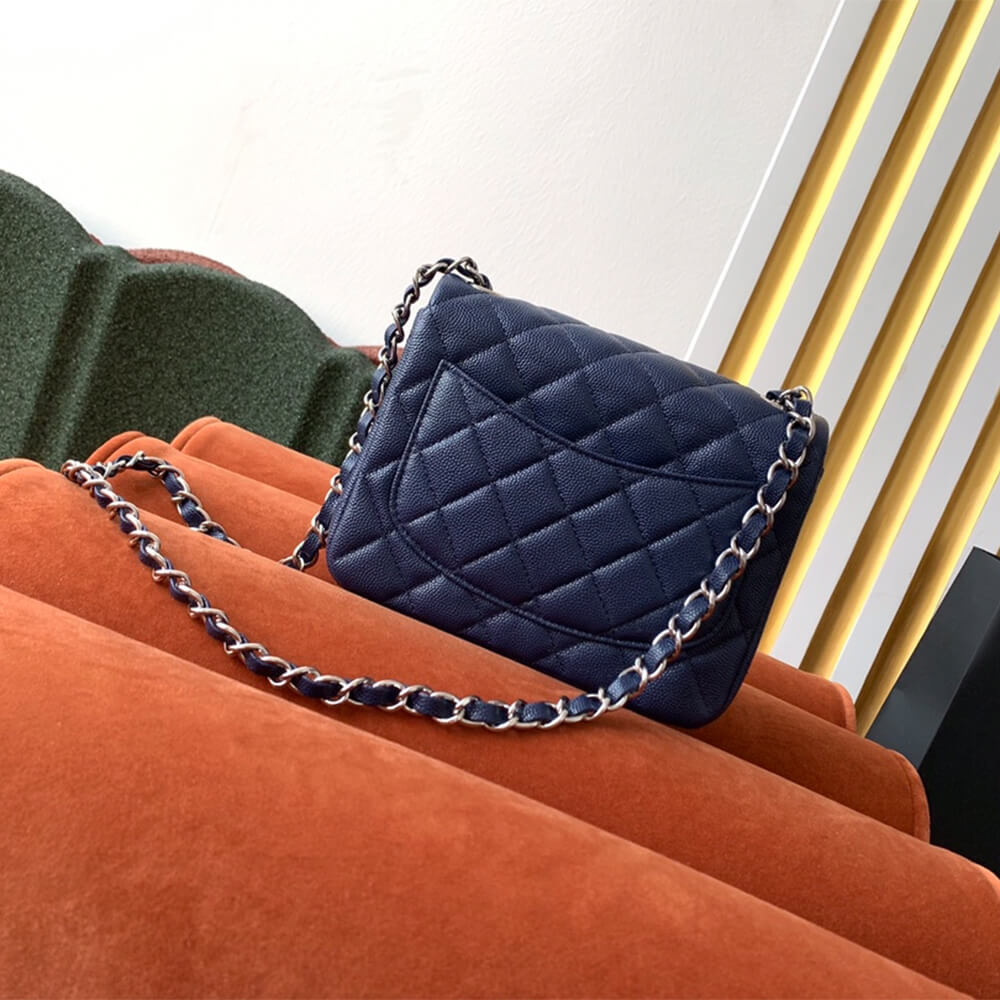 Blue Chanel MINI FLAP BAG (Best
 grade) - Image 4