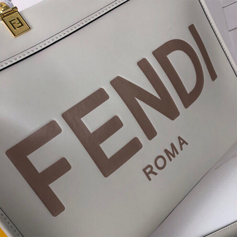 White FENDI SUNSHINE Medium Tote Bag - Image 4