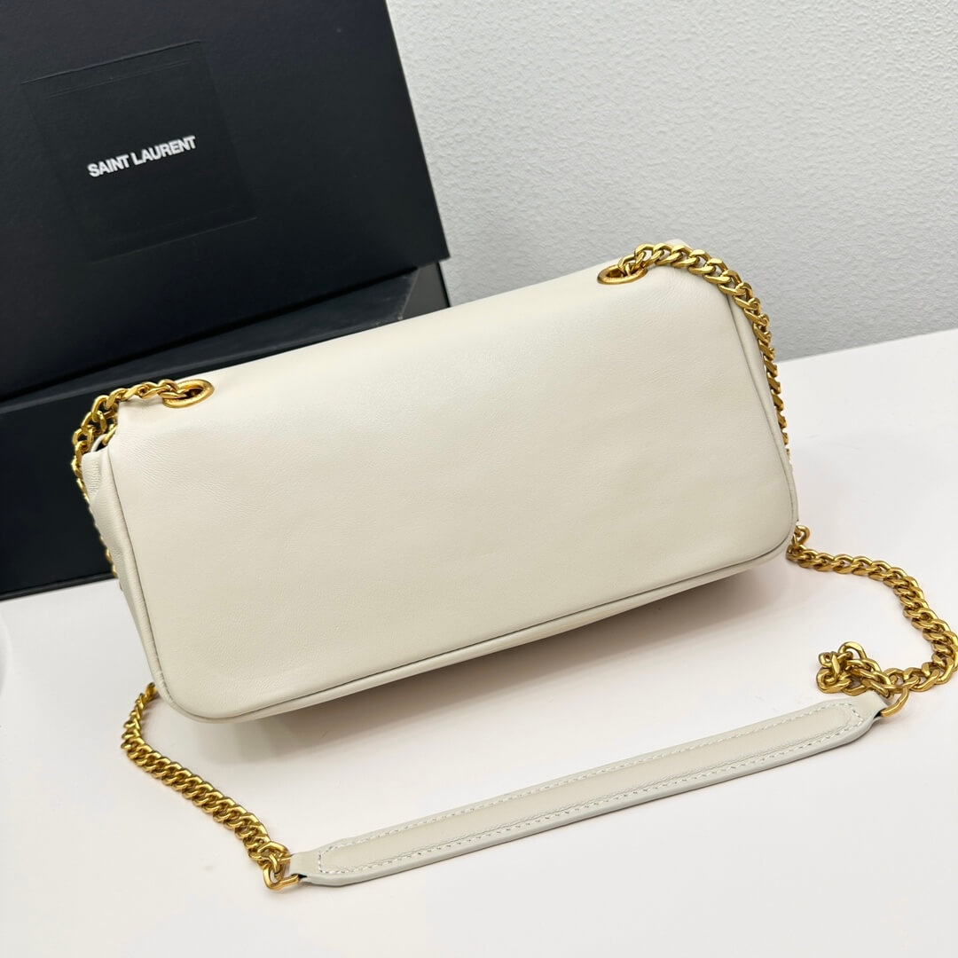 White YSL CALYPSO small in plunged lambskin - Image 4