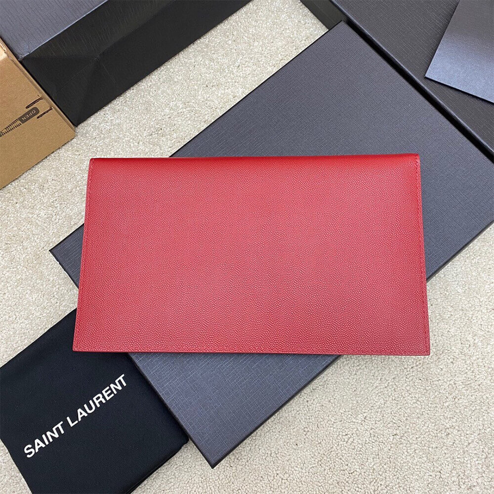 Gold YSL UPTOWN POUCH IN GRAIN DE POUDRE EMBOSSED LEATHER - Image 4