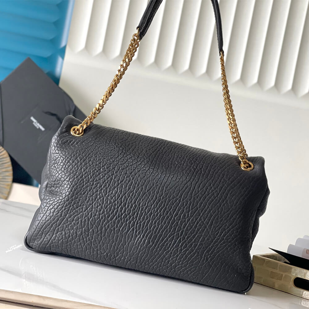 Black YSL CALYPSO LARGE IN GRAINED LAMBSKIN - Image 4