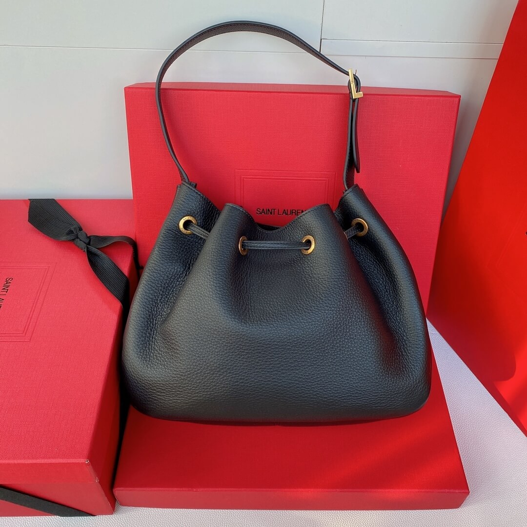 Black YSL PARIS VII small hobo in grained leather - Image 4