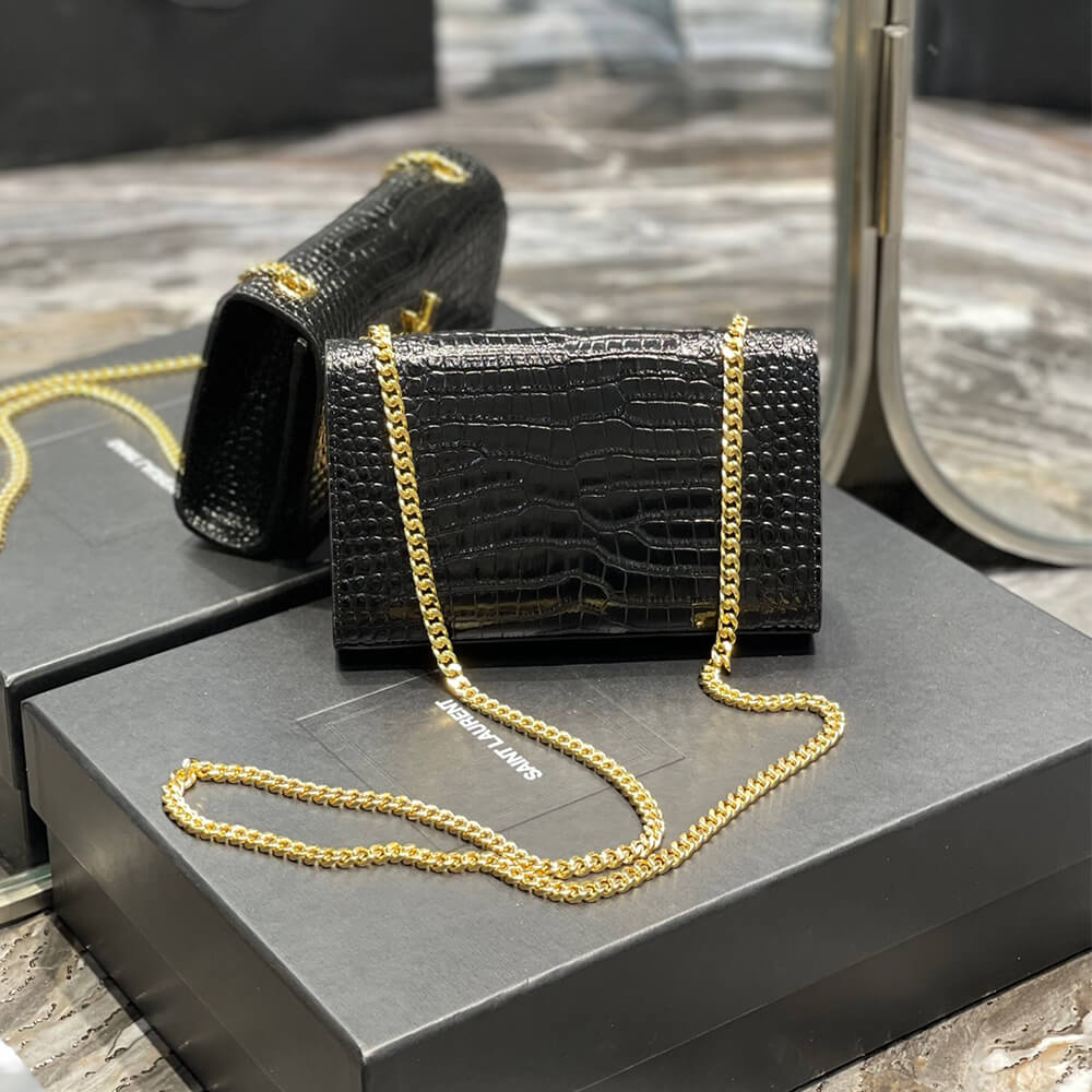 Calfskin YSL KATE EMBOSSED SHOULDER BAG - Image 4