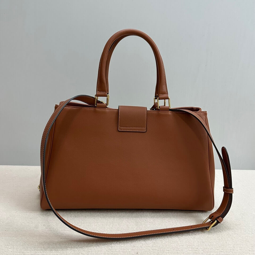 Brown CELINE MEDIUM APPOLINE BAG IN SUPPLE CALFSKIN - Image 4