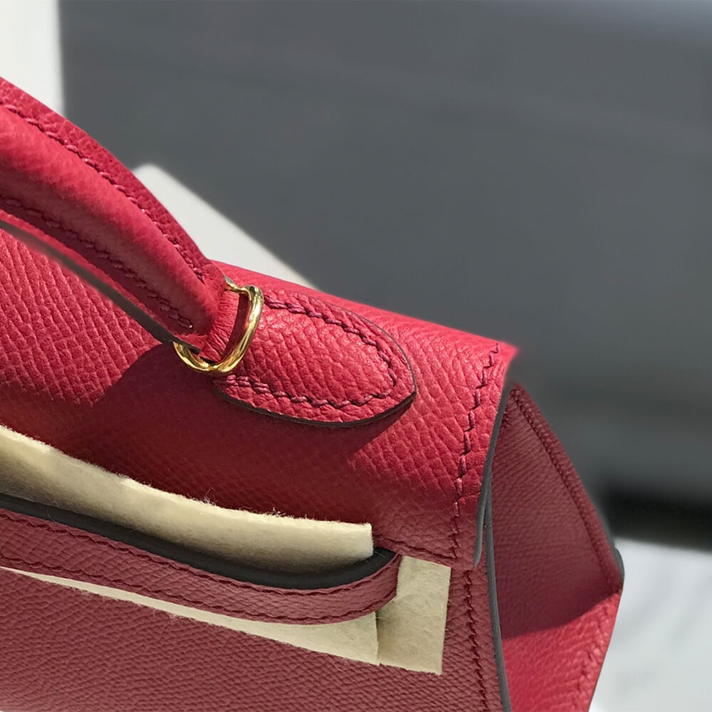 Ruby Red Hermes Mini Kelly II (Best
 Grade) - Image 5