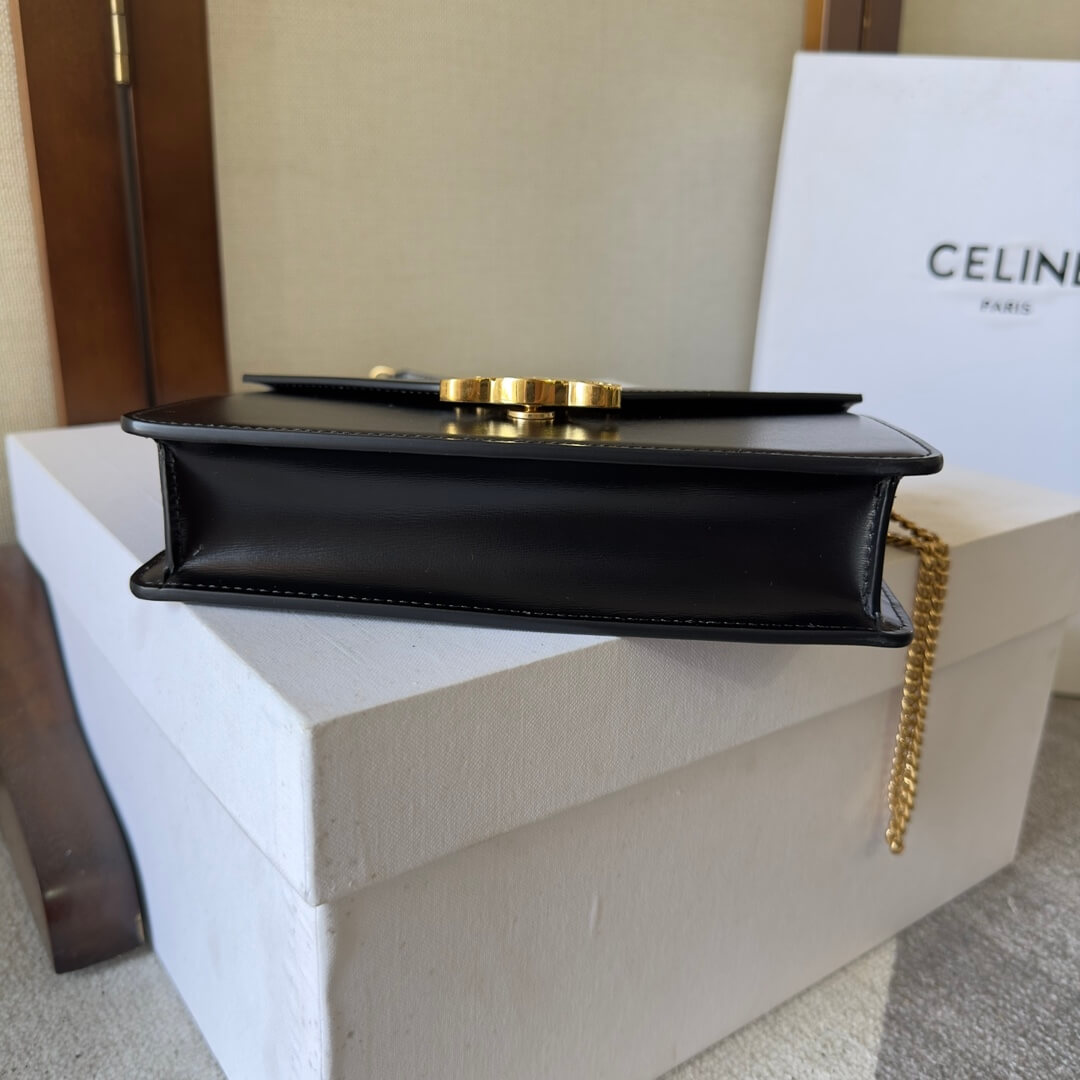 CELINE MARGO Shiny Calfskin Leather Chain Wallet - Image 5