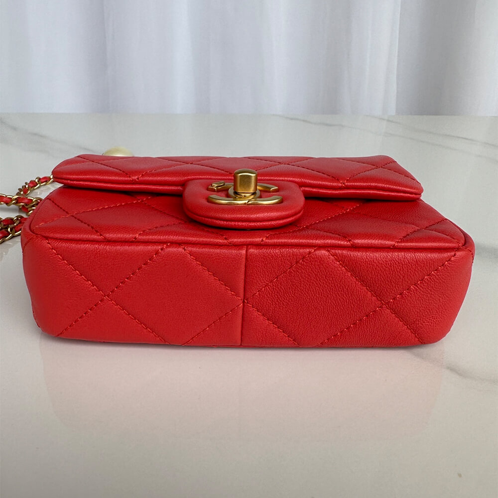 Red Chanel MINI FLAP BAG - Image 5