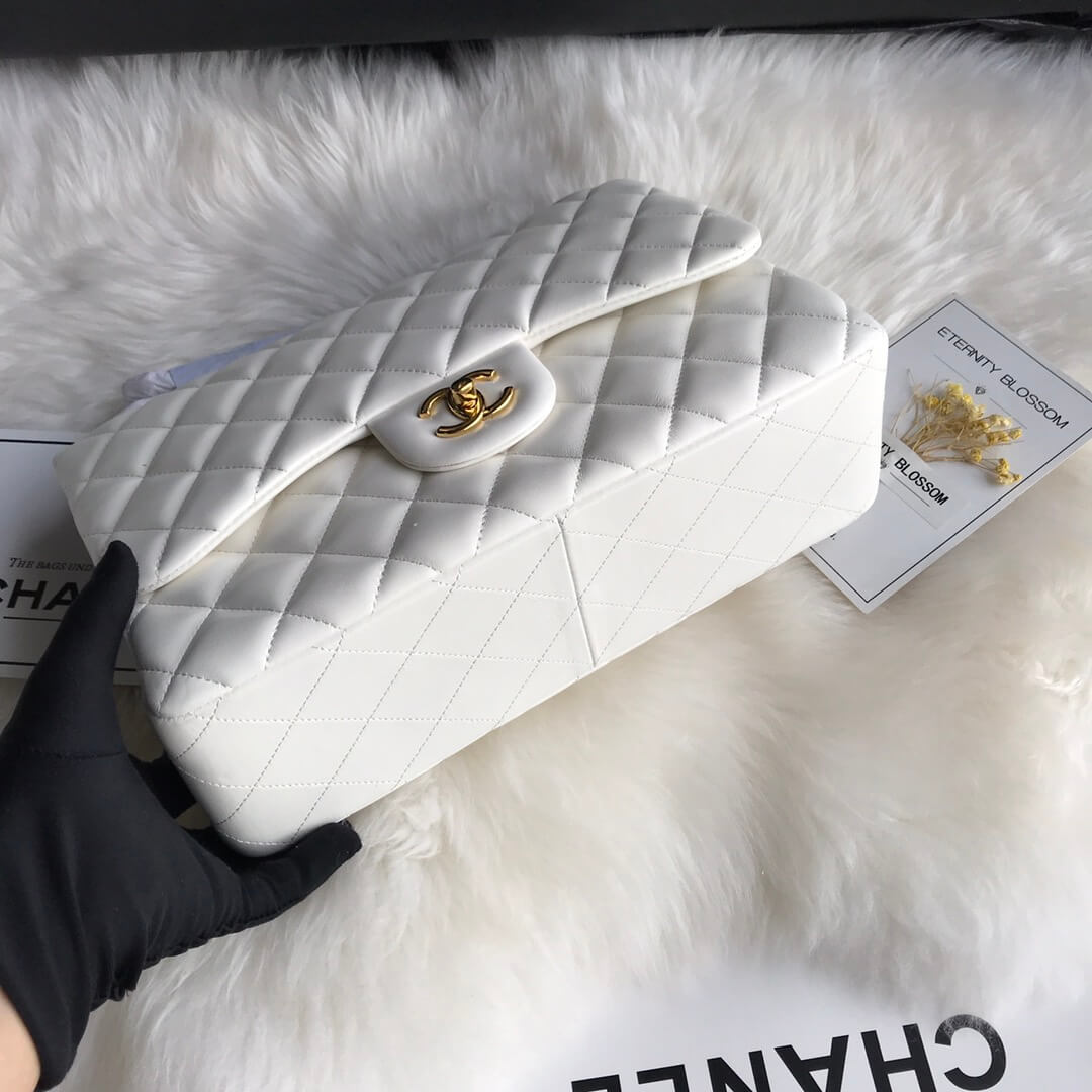 White CHANEL LARGE CLASSIC HANDBAG (Best
grade) - Image 5