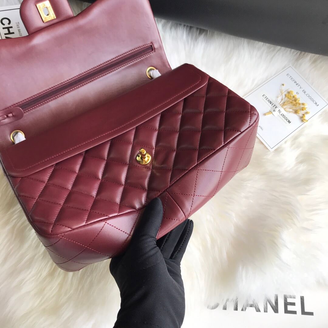 Claret CHANEL LARGE CLASSIC HANDBAG (Best
 grade) - Image 5