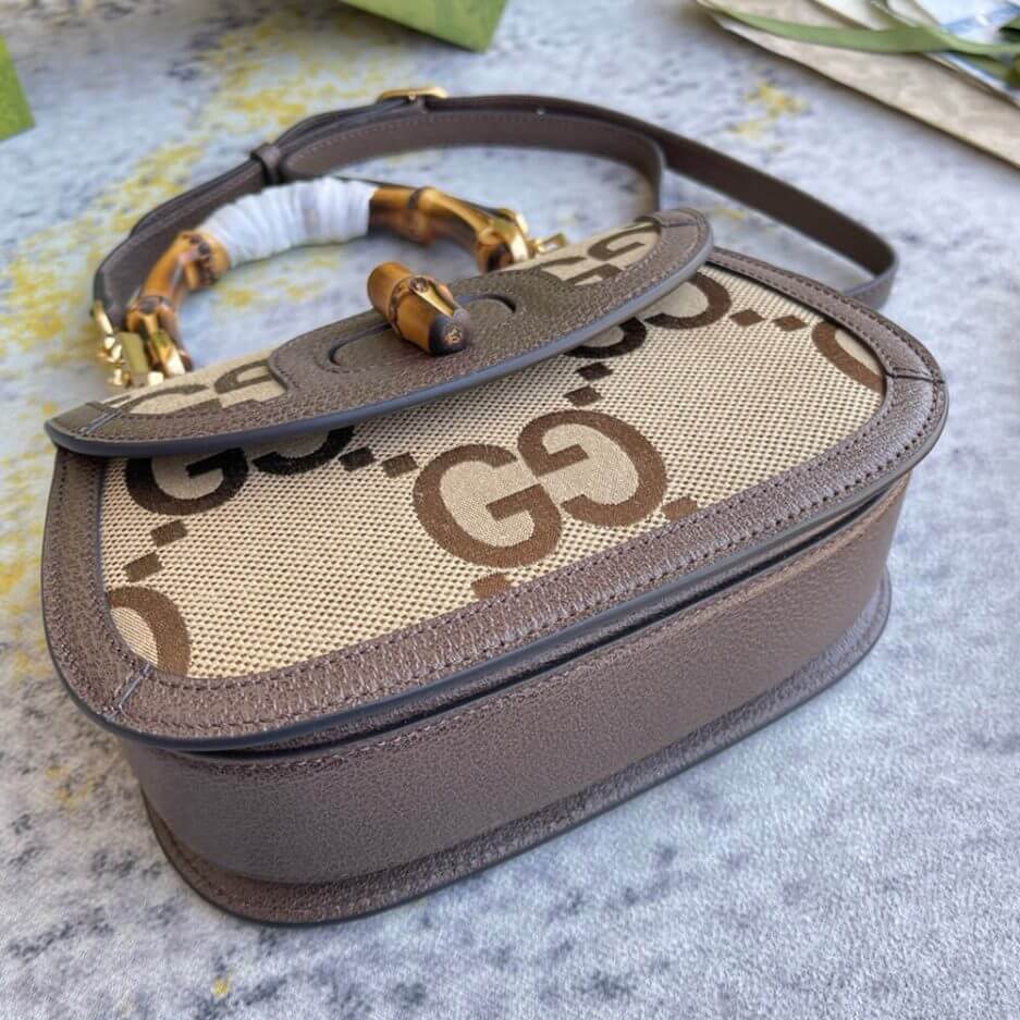GUCCI BAMBOO 1947 JUMBO GG SMALL TOP HANDLE BAG - Image 5