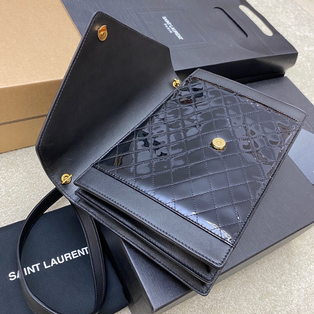 Black YSL Quilted Gaby Shoulder Bag - Image 5