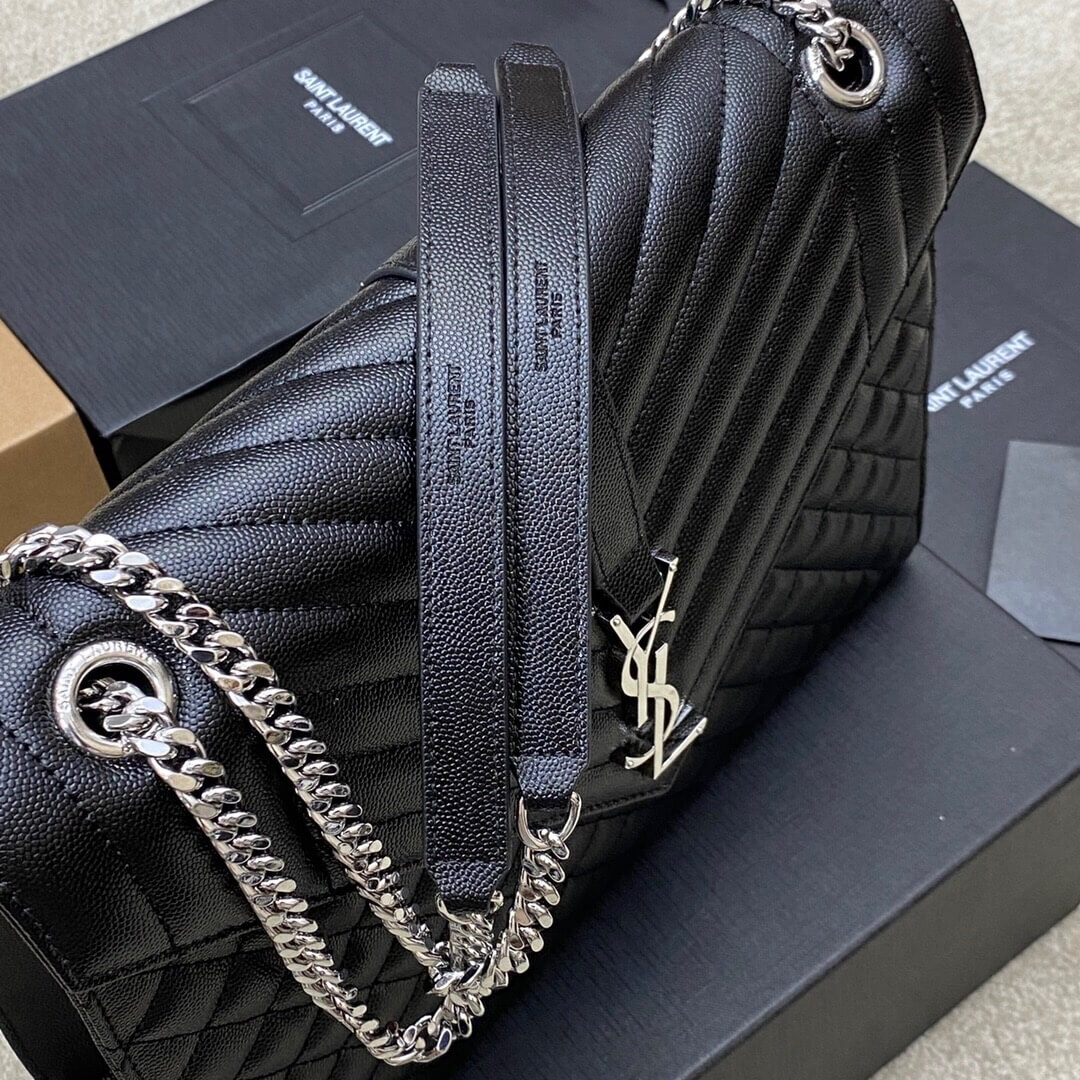 Black YSL Large Envelope Bag - Image 5