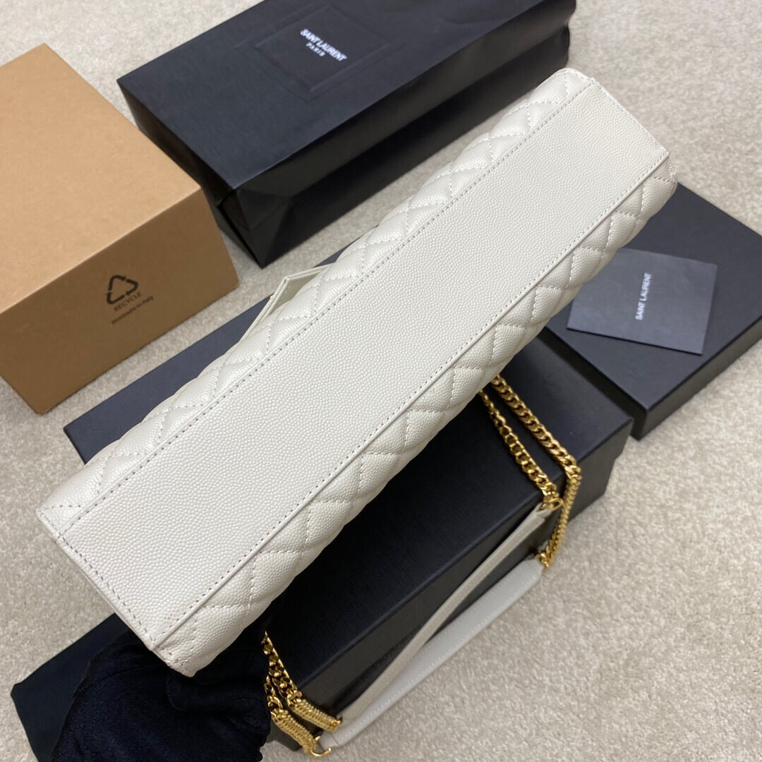 White YSL Large Envelope Bag - Image 5