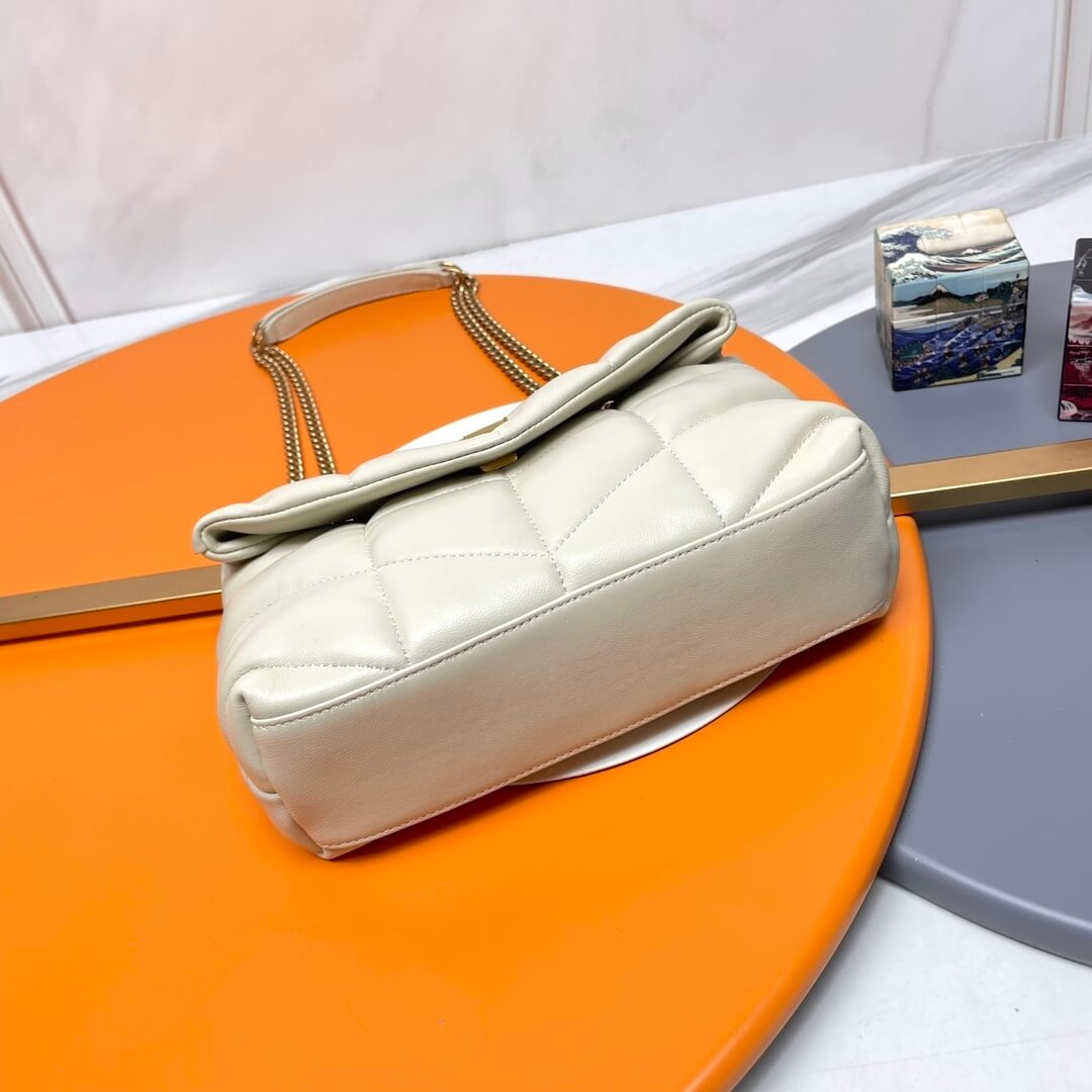 White YSL Toy Puffer in lambskin - Image 5