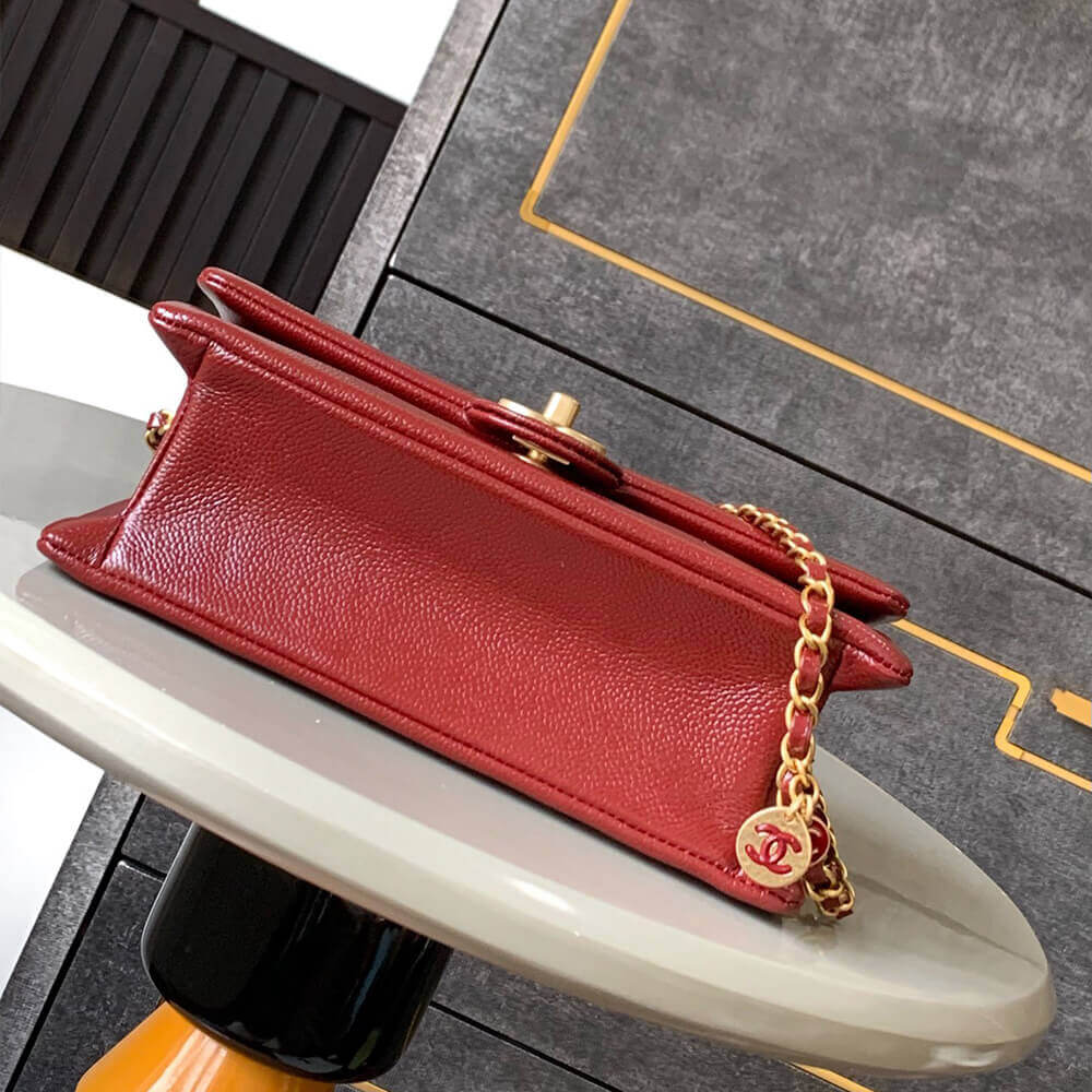 Burgundy CHANEL Small Flap Bag (Best
 grade) - Image 5