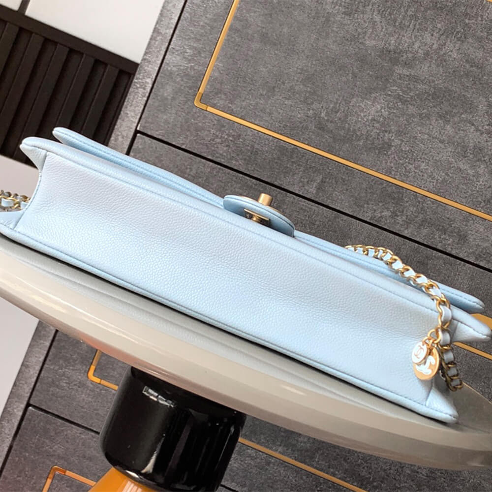 Light Blue CHANEL Long Flap Bag (Best
 grade) - Image 5