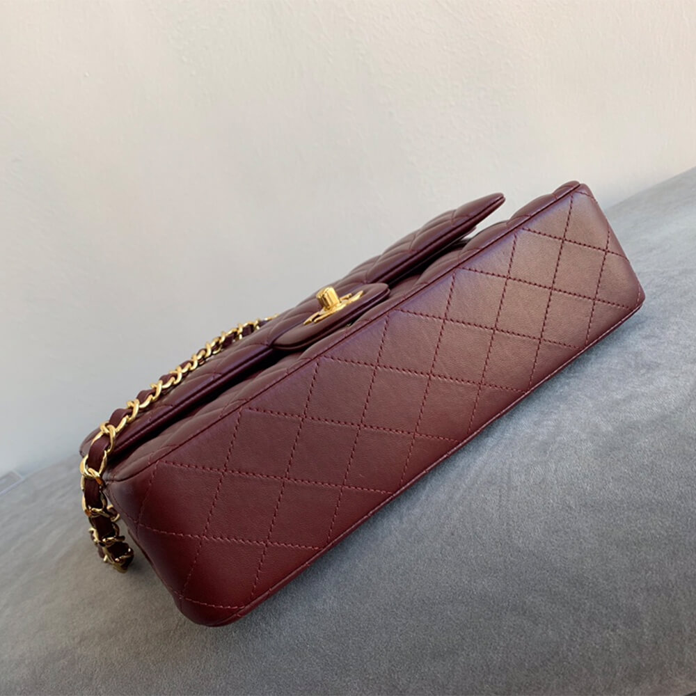 Burgundy CHANEL CLASSIC 11.12 HANDBAG (Best
grade) - Image 5