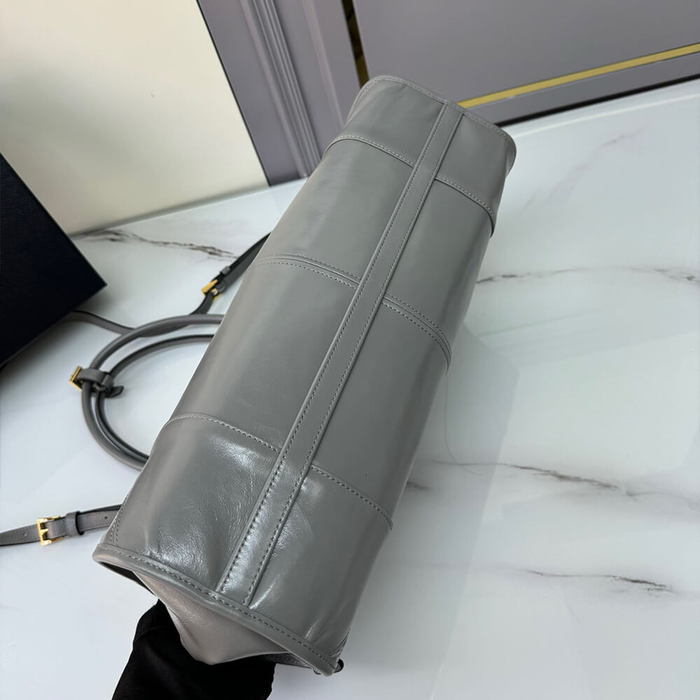 Pewter Prada Large leather handbag (Best
 grade) - Image 5