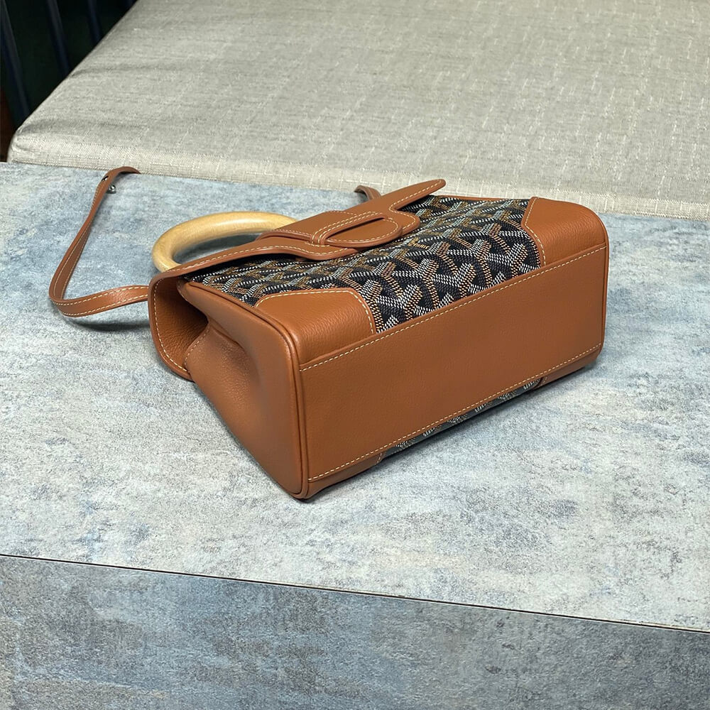 Black & Tan Goyard Saigon Souple Mini Bag - Image 5